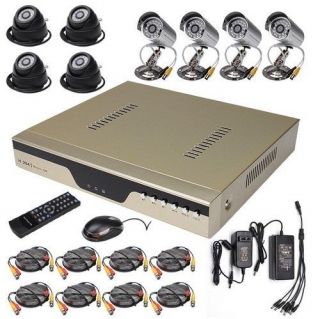   CCTV DVR Kit Video Recorder Security System Outdoor Dome Camera USA
