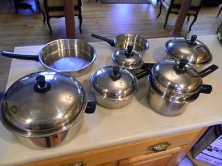 Vintage West Bend Youngsware Lifetime 13 pc cookware set Stainless 