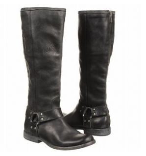FRYE boots Womens Phillip Harness Tall Black Leather MSRP $328 zip up
