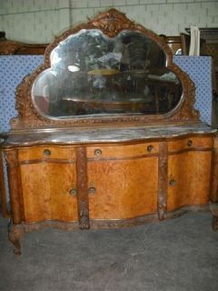 ANTIQUE ITALIAN MARBLE TOP CHIPPENDALE SIDEBOARD #09IT049A