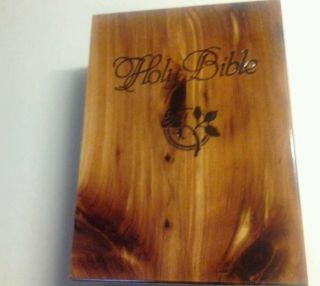 Cedar Wooden Holy Bible Box UBC Local 2301 Red Velvet Lined Bible 