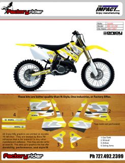 2001 2009 SUZUKI RM 125 250 Impact Motocross Graphics Dirt Bike 