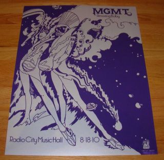 MGMT concert gig poster NEW YORK 8 18 10 RADIO CITY MUSIC HALL