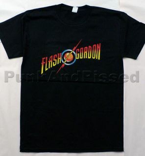 Flash Gordon   Movie Name Logo black t shirt   Official   FAST SHIP