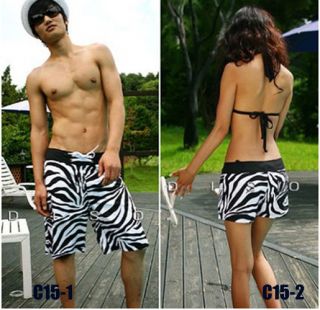 New Fashion Lovers Mens/Womens Zebra Beach Surf Board Swim Shorts C15