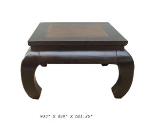 Asian Rustic Brown Square Rattan Claw Leg Coffee Table fs806