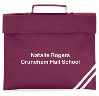 Personalised Classic Book Bag for School, Childs name on the Front of 