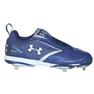 Under Armour Bomber Low ST Metal Baseball Cleats Blue/Silver 15