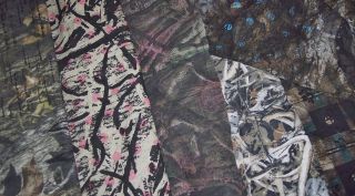 SUCH FUN camouflage fabrics overdyeds Mossy Oak T Bonz cotton Adv 