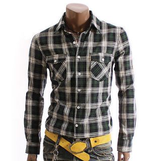 youstars Mens Casual Checks Plaid Buttondown Shirt GREEN XL [US Large 