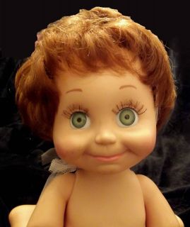 Vintage Baby Face Doll by Galoob So Shy Sherri Redhead, Green Eyes 