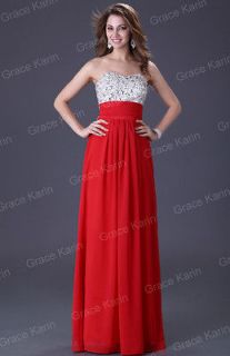 Grace Karin Evening Long Dress Gowns Bridesmaid Prom Formal Party Red 
