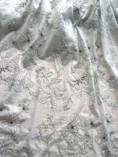White or Ivory Cotton Lawn Fabric Embroided with Floral Pattern