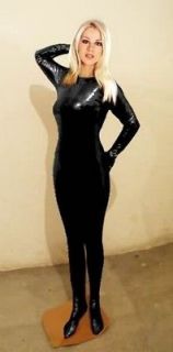 Full Covered Satin Spandex /w Latex Body Suit L H1054