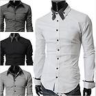 S754 New Mens Luxury Stylish Casual Dress Slim Fit Shirts 3 Colours 4 