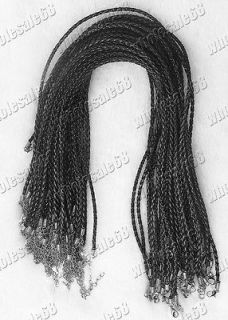 Charm Lots 100pcs braid black hemp rope necklace cords chain Fahsion
