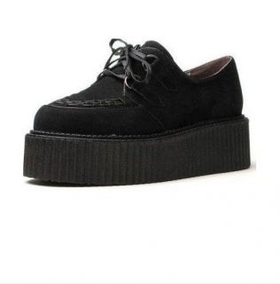 creepers shoes black suede
