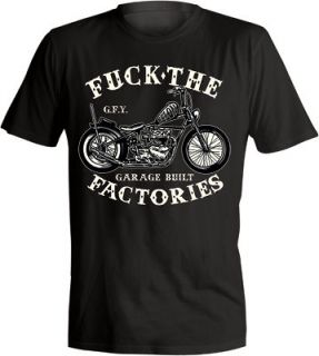 Lucky 13 GARAGE BUILT Biker Moto BLACK Shirt Size: L