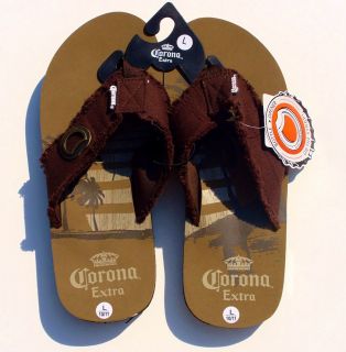 CORONA EXTRA Beer Mens Padded Flip Flops Thongs Sandals w/ Bottle 