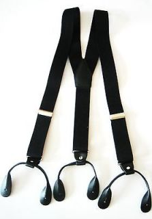 NEW MENS suspenders/bra​ces Tuxedo Black button on 2.3CM NEW #9 