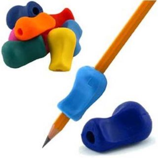 Pencil Grips + Pencil (Set of 3 Solid Color Grips) Handwriting Therapy 