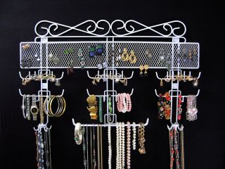 Jewelry Organizer Rack Storage Over Door or Wall Mount Holds up to 300 