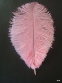 10 LIGHT PINK OSTRICH FEATHERS 11 13L