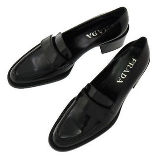 PRADA Womens Shoes Leather Loafers BLACK *OUTLET SALE* Free P&P WORLD 