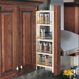 Kitchen Cabinet Wall Organizer, 3 wood Wall Cabinet Filler Pullout 