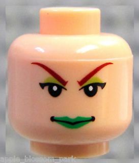 NEW Lego Flesh Female Green Lips MINIFIGURE HEAD  From Batman Minifig 