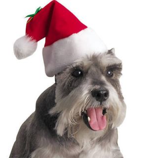 Santa Hat For Pets Adjustable with Ties Felt DOG CAT CHRISTMAS 