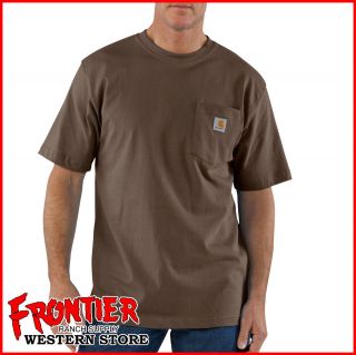 Carhartt Short Sleeve Cotton Pocket T Shirt Dark Brown K87 DKB