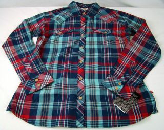   Western Dickies Work Long Sleeve Plaid Tailored Shirt NWT Any Size M L