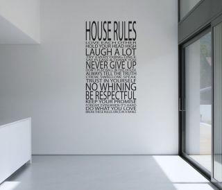 family rules wall art in Home Decor