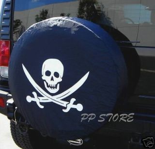 SPARE TIRE COVER 29 31 NEW with trooper Pirate Skull on black 