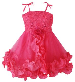 Girls Dress Rose Flower Pary Wedding Sundress Kids Clothes Size 5 10 