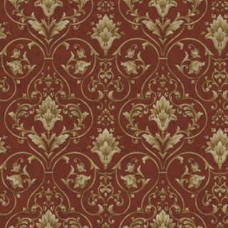 WALLPAPER SAMPLE Red and Gold Victorian Scroll