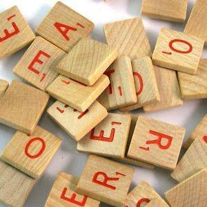 Scrabble Wood Grain/Red Letter Game Tile ~You Pick Any Piece~ Deluxe 