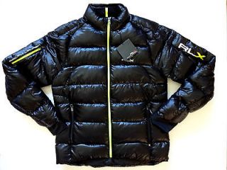 Ralph Lauren RLX Black Neon Trim Lightweight Winter Puffer Down Jacket 