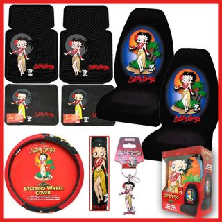 Betty Boop 8PC Car Seat Covers Accessories Set :Hawaii