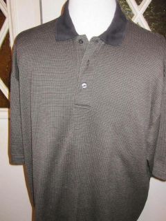 Mens Gary Player Golf Shirt Short Sleeve Polo Black Grey Cream Double 
