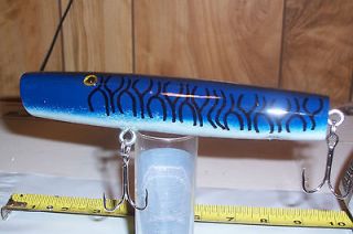 blue mackerel pencil popper plug striper bluefish lure 2 3/4 oz wood 