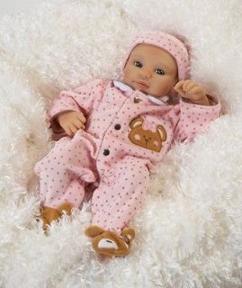   Galleries Teddy Bear Twin Abigail Weighted Vinyl Baby Girl 16 Doll
