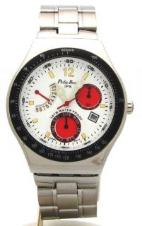PHILIP PERSIO MENS CHRONOGRAPH LOOK WHITE DIAL DATE WATCH P 673/D