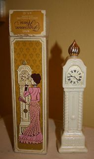 VINTAGE AVON BOTTLE FRAGRANCE HOURS GRANDFATHER CLOCK WITH BIRD OF 