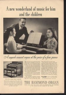FP 1937 HAMMOND ORGAN PIANO KEYBOARD MUSIC CHILD CHICAGO