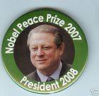 2007 NOBEL PEACE Prize Al GORE pin 2008 PRESIDENT