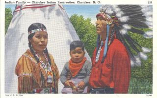 Native American Indian Family  Cherokee Indian Reservation N.C 