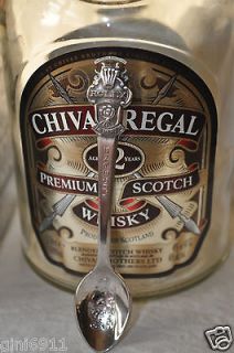 Chivas Regal 12 Year Whisky empty Bottle 1 Liter +Rare Lucerne ROLEX 