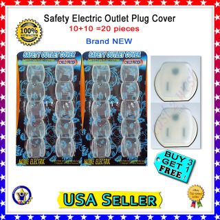 20 Piece Safety Electric Outlet Plug Protector Cover Child Proof Shock 